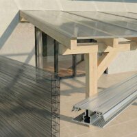 Premium Terrassenüberdachung Leimbinderbausatz – Doppelstegplatten 16mm Anthrazit | Alu-Gummi Profiltyp