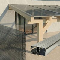 Premium Terrassenüberdachung Leimbinderbausatz – Doppelstegplatten 16mm Anthrazit | Alu-Alu Profiltyp