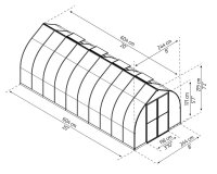 Gewächshaus Bella Silber 244 cm breit verschiedene Längen