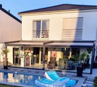 Premium Pergola Aluminium Wandmontage - Anthrazit 9000 x 3000