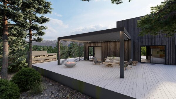 Premium Pergola Aluminium Wandmontage - Anthrazit 11000 x 3000