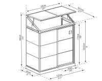 Minigewächshaus Lean To 4x2 64x125cm