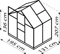 Gewächshaus Planet Polycarbonat / Sicherheitsglas Schwarz