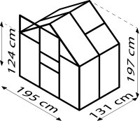 Gewächshaus Venus Polycarbonat / Sicherheitsglas Schwarz