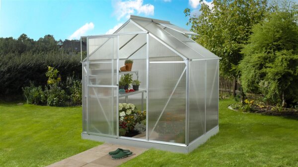 Gewächshaus Triton Polycarbonat / Sicherheitsglas Alu