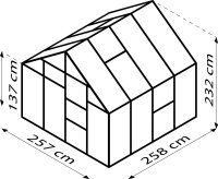 Gewächshaus Meridian 1.0 Polycarbonat / Sicherheitsglas Alu