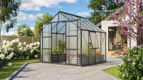 Gewächshaus Jupiter Polycarbonat / Sicherheitsglas Smaragd