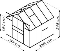 Gewächshaus Jupiter Polycarbonat / Sicherheitsglas Schwarz