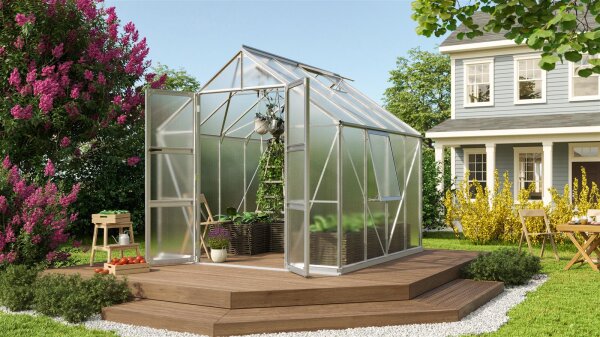 Gewächshaus Olymp Polycarbonat / Sicherheitsglas Alu