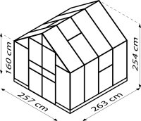 Gewächshaus Olymp Polycarbonat / Sicherheitsglas Alu