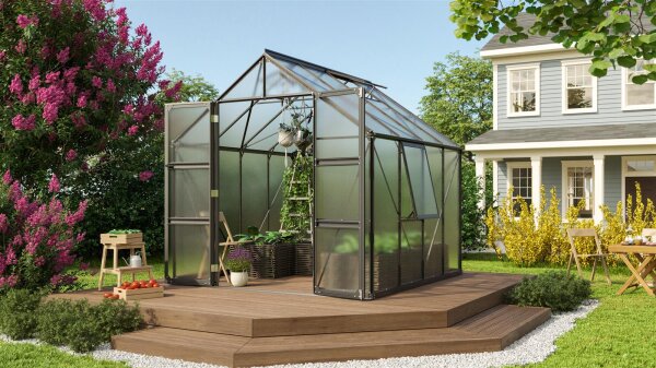 Gewächshaus Olymp Polycarbonat / Sicherheitsglas Schwarz