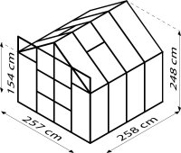 Gewächshaus Uranus Polycarbonat / Sicherheitsglas Smaragd