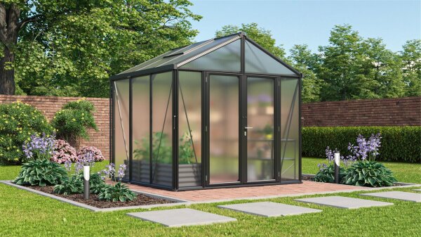 Gewächshaus Zeus Comfort Polycarbonat / Sicherheitsglas Schwarz