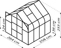Gewächshaus Diana Polycarbonat / Sicherheitsglas Schwarz