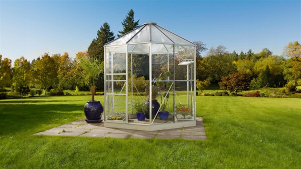 Gewächshaus Hera ESG/HKP, inkl Fundament Polycarbonat / Sicherheitsglas Alu