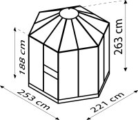 Gewächshaus Hera ESG/HKP, inkl Fundament Polycarbonat / Sicherheitsglas Weiß