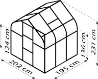 Gewächshaus Orion Sicherheitsglas Schwarz