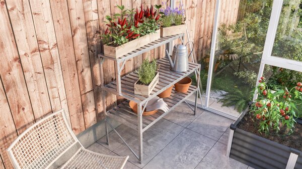 Alutisch, 1 Ablage, HKP, 121x54x76cm, smaragd