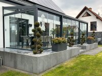 Kaltwintergarten Aluminium Anthrazit - Doppelstegplatten 16mm Farblos Klar