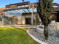 Kaltwintergarten Aluminium Anthrazit - Doppelstegplatten 16mm Weiß Opal