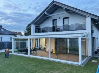 Kaltwintergarten Aluminium Cremeweiß - Doppelstegplatten 16mm Anthrazit
