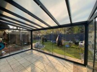 Kaltwintergarten Aluminium Tiefschwarz - Doppelstegplatten 16mm Weiß Opal