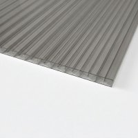 Komplettset Doppelstegplatten  16 mm - X + 5-Fach Struktur Anthrazit | Alu-Alu-Profil 4100 x 4500