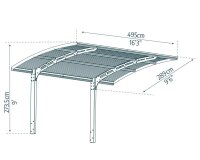 Carport Arizona Wave 495 cm  Breit verschiedene Tiefen