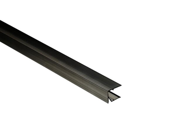 U-Profil 16 mm Alu 1200 mm, anthrazit RAL 7016, Verschluss obere und untere Seite