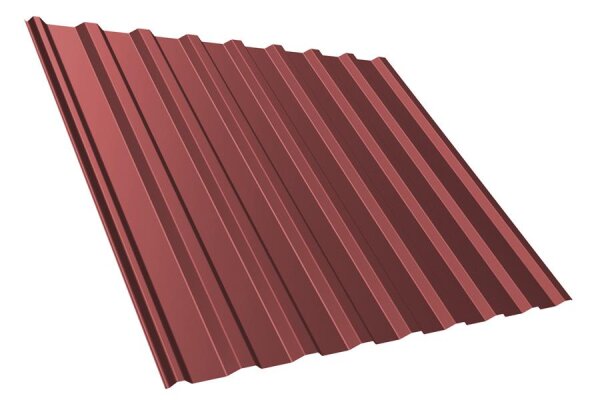 Trapezblech T20M Dachprofil 0,50 mm Stärke 25µm Standardpolyester 1138 mm Braunrot