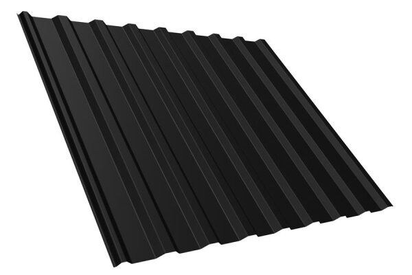 Trapezblech T20M Dachprofil 0,50 mm Stärke 25µm Standardpolyester 1138 mm Tiefschwarz