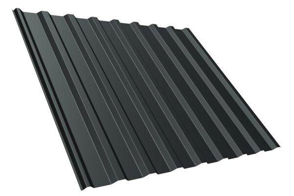 Trapezblech T20M Dachprofil 0,50 mm Stärke 35µm Matt-Grob-Poly 1138 mm Anthrazit