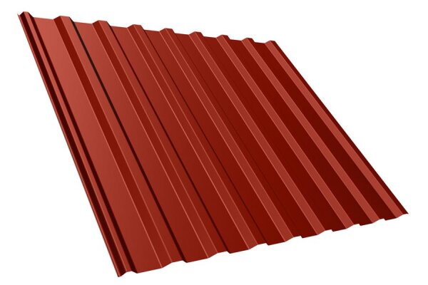 Trapezblech T20M Dachprofil 0,70 mm Stärke 25µm Standardpolyester 1138 mm Korallenrot mit Antikondensbeschichtung