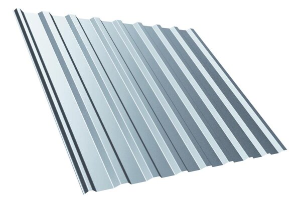 Trapezblech T20M Dachprofil 0,75 mm Stärke 25µm Standardpolyester 1138 mm Weissaluminium mit Antikondensbeschichtung