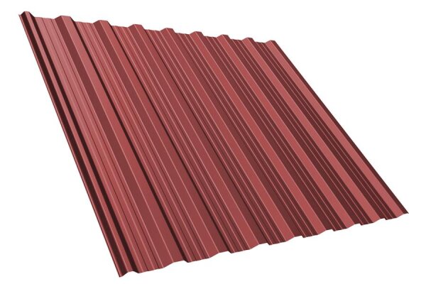 Trapezblech T18DR Dachprofil 0,50 mm Stärke 35µm Matt-Grob-Polyester 1138 mm Kirschrot