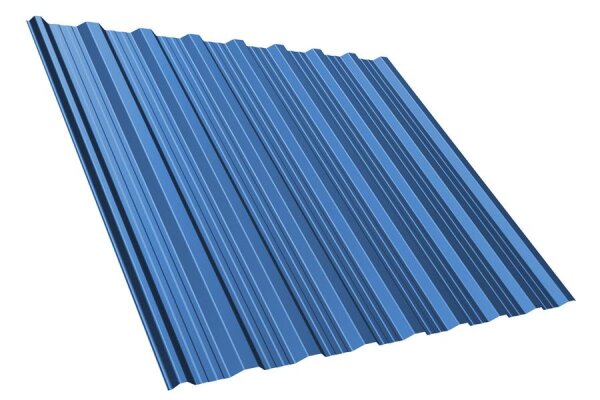Trapezblech T18DR Dachprofil 0,70 mm Stärke 25µm Standardpolyester 1138 mm Enzianblau