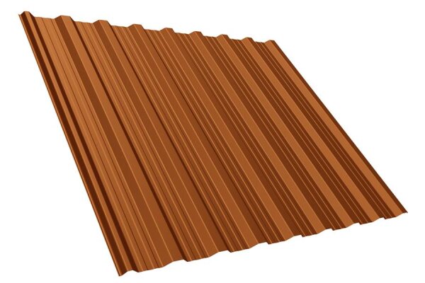 Trapezblech T18DR Dachprofil 0,75 mm Stärke 25µm Standardpolyester 1138 mm Ziegelrot mit Antikondensbeschichtung