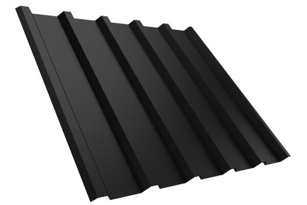 Trapezblech T35M Dachprofil 0,50 mm Stärke 25µm Standardpolyester 1080 mm Tiefschwarz
