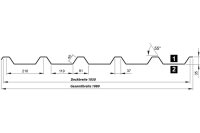 Trapezblech T35M Dachprofil 0,50 mm Stärke 25µm Standardpolyester 1080 mm Weissaluminium mit Antikondensbeschichtung