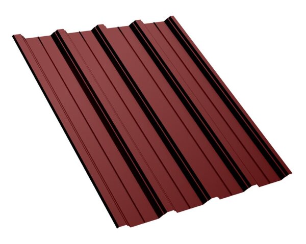 Trapezblech T40D Dachprofil 0,50 mm Stärke 50µm Purmat 1098 mm Kirschrot mit Antikondensbeschichtung