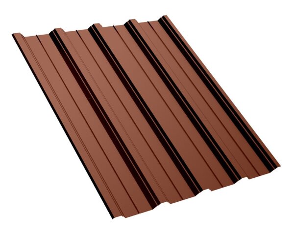 Trapezblech T40D Dachprofil 0,50 mm Stärke 50µm Purmat 1098 mm Ziegelrot