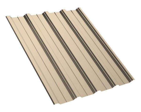 Trapezblech T40D Dachprofil 0,70 mm Stärke 25µm Standardpolyester 1098 mm Hellelfenbein mit Antikondensbeschichtung