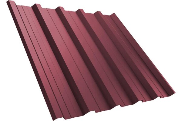 Trapezblech T35DR Dachprofil 0,50 mm Stärke 35µm Polyester Matt-Grobkörnig 1080 mm Kirschrot mit Antikondensbeschichtung