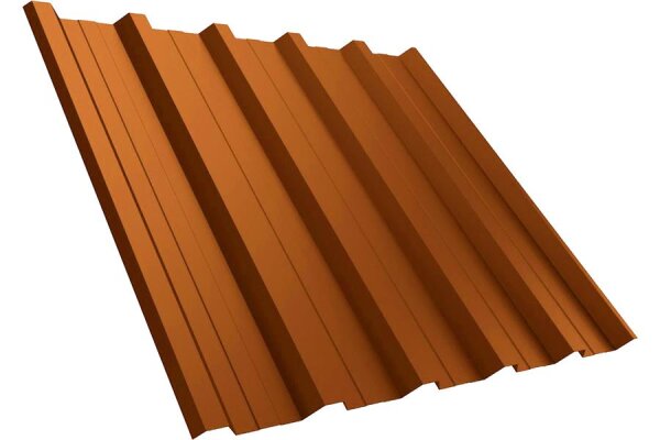 Trapezblech T35DR Dachprofil 0,50 mm Stärke 25µm Standardpolyester 1080 mm Ziegelrot