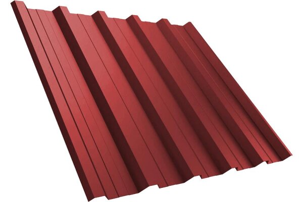 Trapezblech T35DR Dachprofil 0,70 mm Stärke 25µm Standardpolyester 1080 mm Korallenrot mit Antikondensbeschichtung