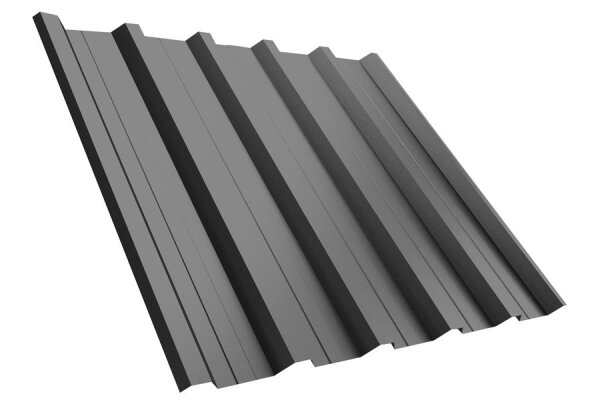Trapezblech T35DR Dachprofil 0,75 mm Stärke 25µm Standardpolyester 1080 mm Graualuminium mit Antikondensbeschichtung