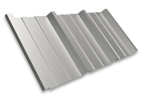 Trapezblech T45P Dachprofil 0,70 mm Stärke 25µm Standardpolyester 1047 mm Grauweiss mit Antikondensbeschichtung