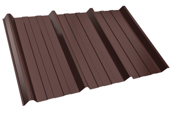 Trapezblech T45P Dachprofil 0,75 mm Stärke 25µm Standardpolyester 1047 mm Schokoladenbraun