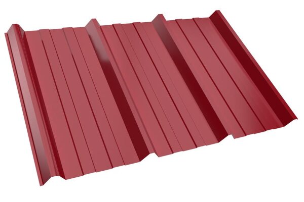Trapezblech T45P Dachprofil 0,75 mm Stärke 25µm Standardpolyester 1047 mm Kirschrot mit Antikondensbeschichtung