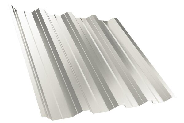 Trapezblech T50P Dachprofil 0,50 mm Stärke 25µm Standardpolyester 1085 mm Grauweiss mit Antikondensbeschichtung